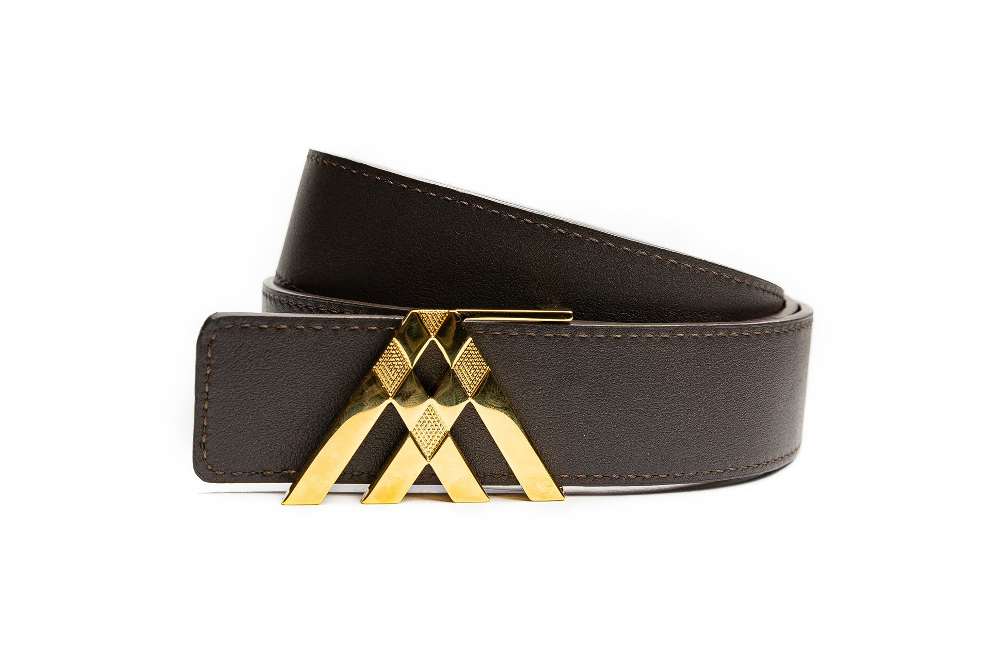 Tan Croc & Brown Smooth Reversible Leather Pavilion Belt - Antoni Manuel